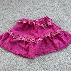 Mini Boden Hot Pink Tiered Ruffle gauze skirt